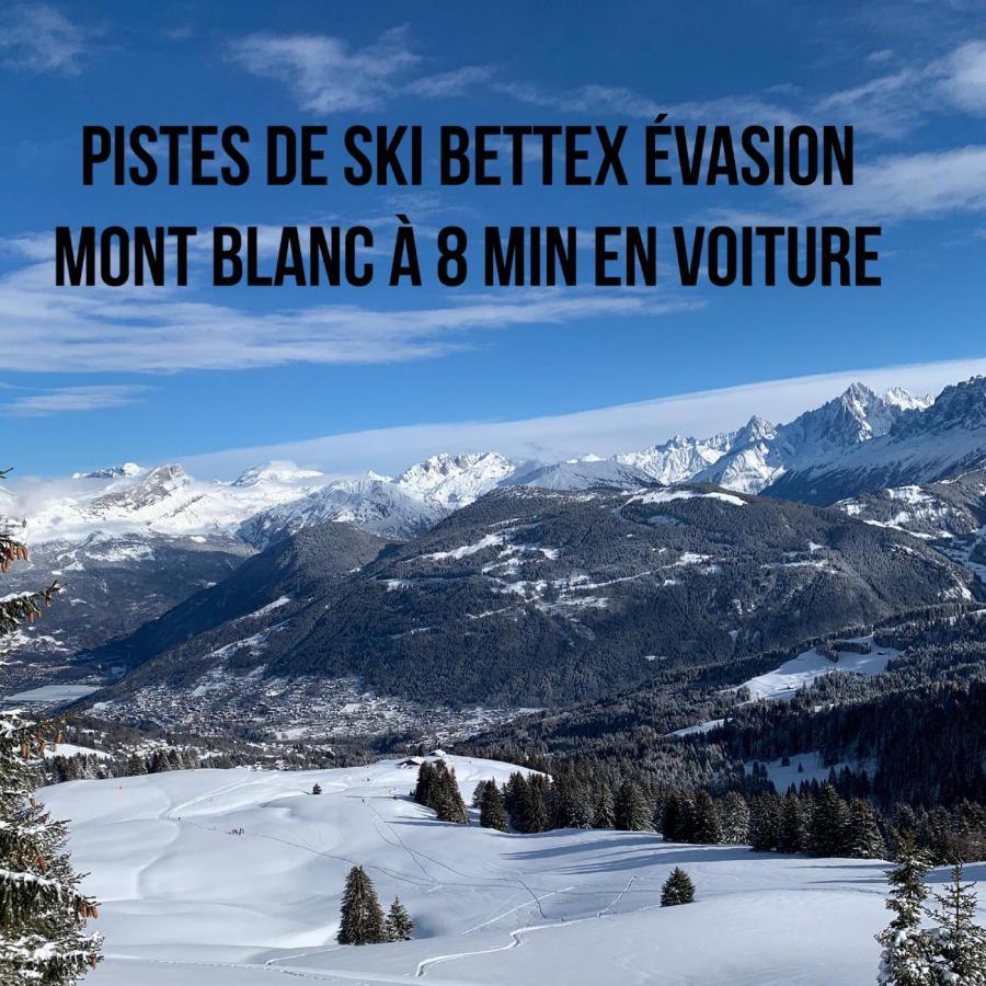 Studio Turquoise Quartier Grattague Vue Montblanc Saint-Gervais-les-Bains Εξωτερικό φωτογραφία